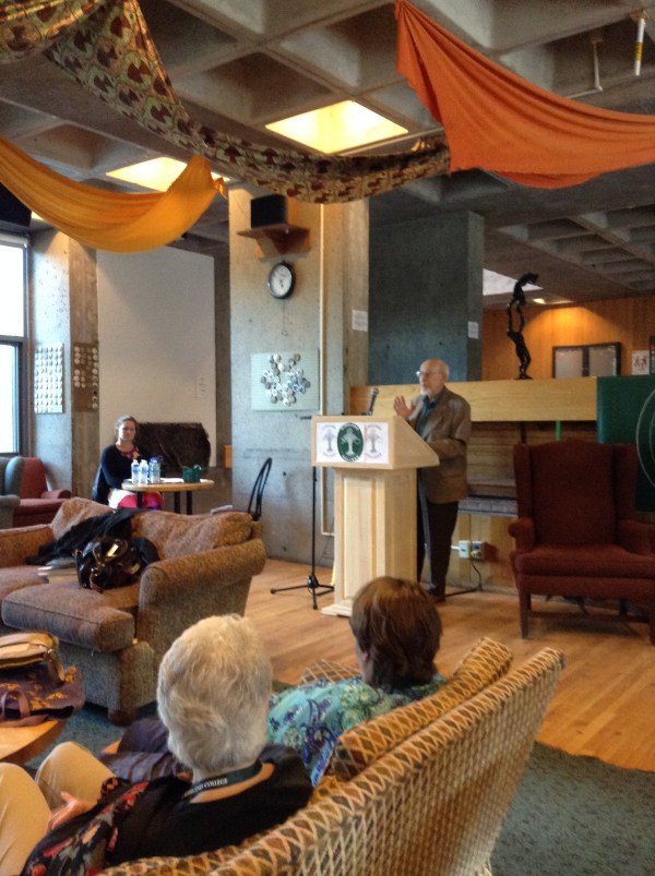 Bill Rosenfeld, Kirkland and then Hamilton creative writing professor, at the Lost Orchard reading